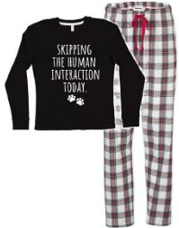 Red and white plaid flannel pajama pants with drawstring