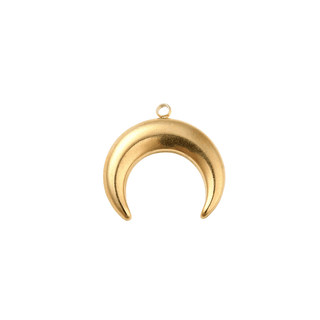 Front view of the Gold Crescent Moon Charm