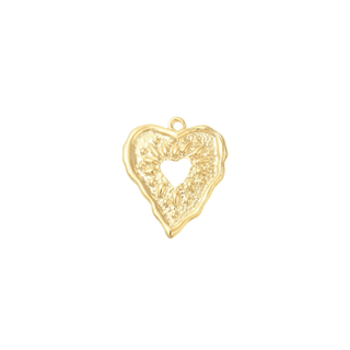 Front of Gold Embossed Heart Charm