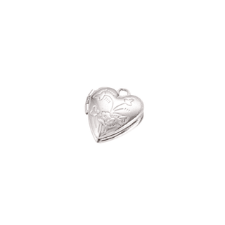 Front view of the Silver Vintage Heart Locket Charm