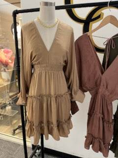 SATIN-SMOCKED-WAIST-DRESS - Just Believe Boutique