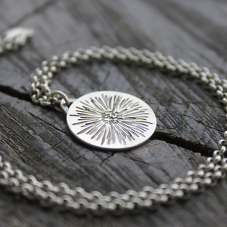 Silver Aster Daisy Necklace