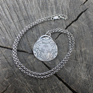 Silver Ray Mandala Necklace