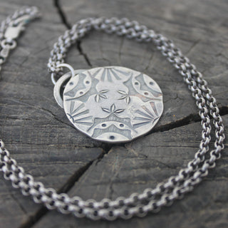 Silver Ray Mandala Necklace