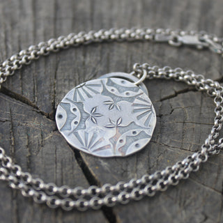 Silver Ray Mandala Necklace