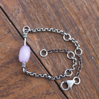 Silver and Copper with Amethyst Bracelet, 6.75"