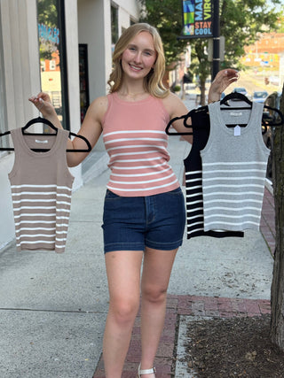 STRIPED SWEATER TANK