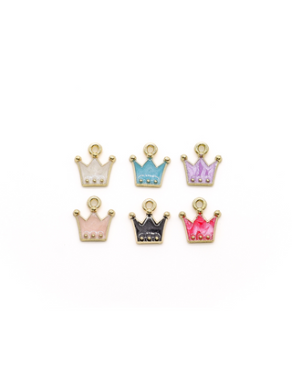 Front of six Gold Princess Crown Charm | Assorted