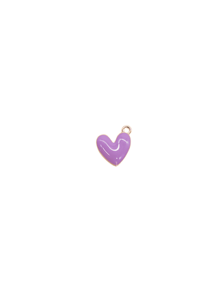 Front of the Gold Mini Bubble Heart Charm | Assorted in purple 