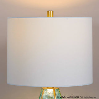 LumiSource Geo Rain Glass Table Lamp Set in Gold