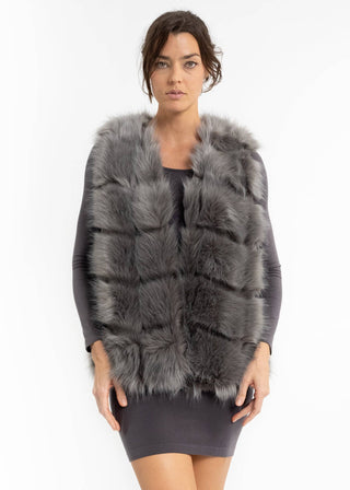 Posh Faux Fur Vest: Light Grey