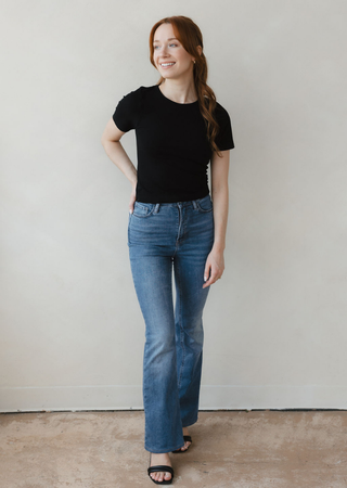 ELIETIAN - Short Sleeve Waist Length Top