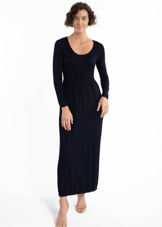 Long Sleeve Maxi Dress: Black