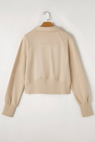 Reese Half Zip Thumbhole Sweatshirt: Gray / S