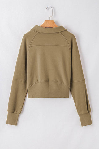 Reese Half Zip Thumbhole Sweatshirt: Gray / S