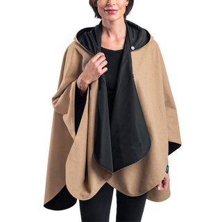 RainCaper - WarmCaper - Warm Camel & Black Reversible Rain Cape