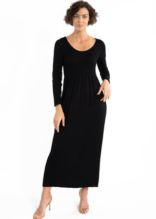 Long Sleeve Maxi Dress: Black