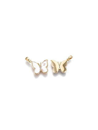 The Charm Bar Company - Gold Pearlized Butterfly Charm