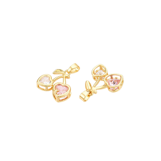 The Charm Bar Company - Gold Sweetheart Cherry Micro Pave Charm