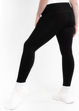 Fleece Lined Leggings - Curvy Fit: Olive