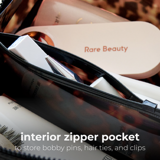 Case-Mate tortoiseshell cosmetic bag, interior zipper pocket for small items