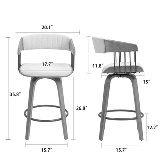 Beige Upholstered Fabric Counter Stool - Glamour Home