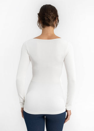 ELIETIAN - Ribbed Long Sleeve Top