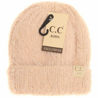 Kids Fuzzy Solid Beanie- C.C