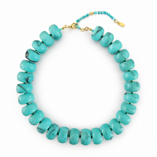 Chunky Resin & Natural Stone Bead Necklace