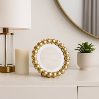 Sagebrook Home - Photo Frame - Gold Glass Elegant Matted Beaded, 6x6 in.