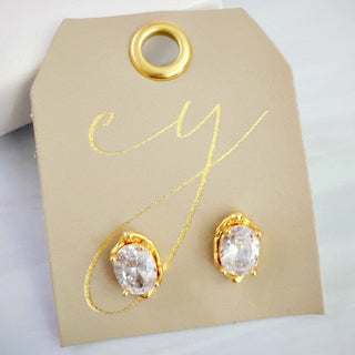 Molten Oval Spark Stud Earrings