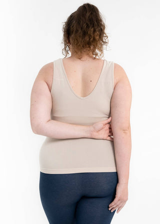 Built-In-Bra Tank - Curvy Fit: Ivory