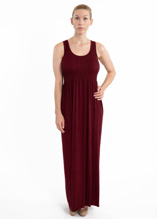 Sleeveless Maxi Dress: Burgundy