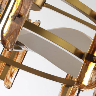Brio Lighting - Ceiling Fan Modern 32" Perimost 3-Blade Gold Glass LED Light