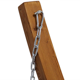 Sunnydaze Decor - Wooden Arc Hammock Stand with Hooks and Chains - 12 ft