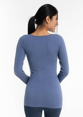 ELIETIAN - Ribbed Long Sleeve Top