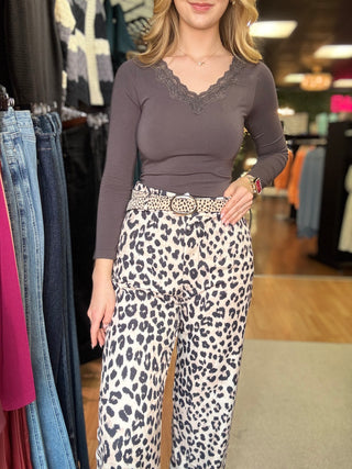 Animal Print Pant – Leopard – model photo