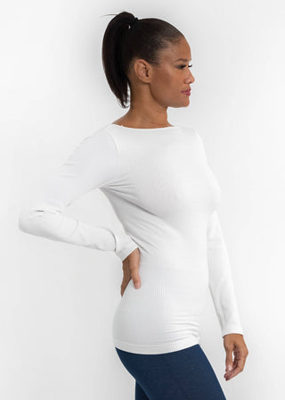 ELIETIAN - Ribbed Long Sleeve Top