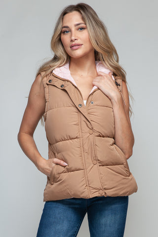 Zip Closure Hooded Vest