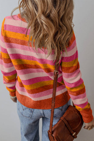 Robin Striped Sweater: Gray Stripe / S