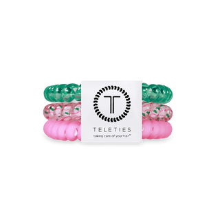 TELETIES - Spiral Hair Coils | Small | Merry Pinkmas Hair Ties