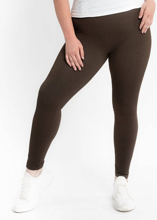 High Waist Crossover Leggings - Curvy Fit: BLACK DENIM