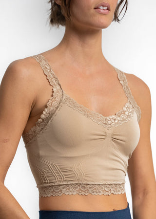 Lace Bralette: Tan