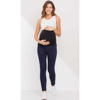 Stretch Maternity Skinny Jeans With Elastic Belly Band