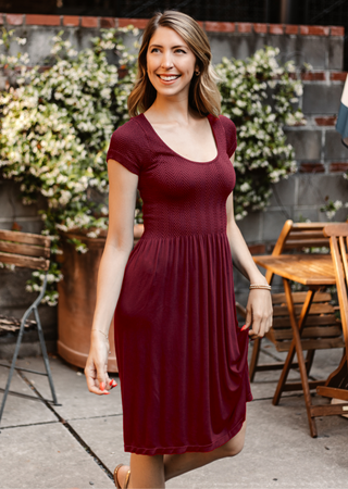 Knee Length Cap Sleeve Dress