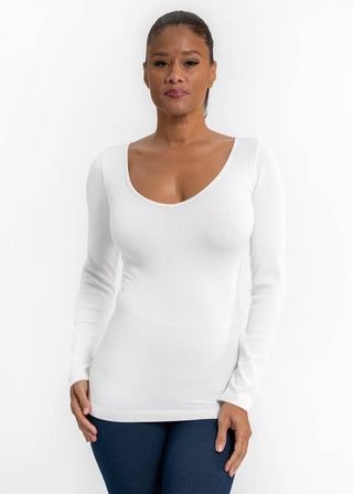 ELIETIAN - Ribbed Long Sleeve Top