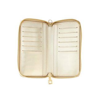 Oventure - Zip Around Leather Wallet in Luxurious Gold