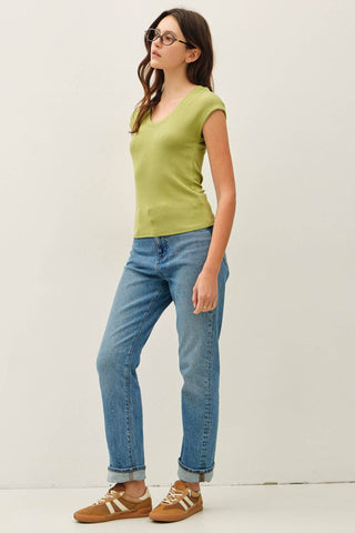 RIBBED SCOOP NECK MODAL TOP