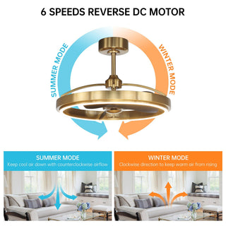 Brio Lighting - Ceiling Fan Modern LED BreezeLite 27" Copper Mount Caged