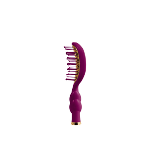 Teleties mini vented hair brush in Mulberry, side view
